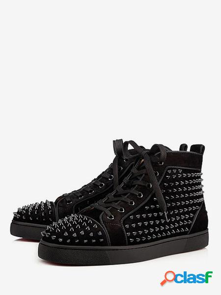Scarpe da skateboard da uomo in pelle scamosciata nere