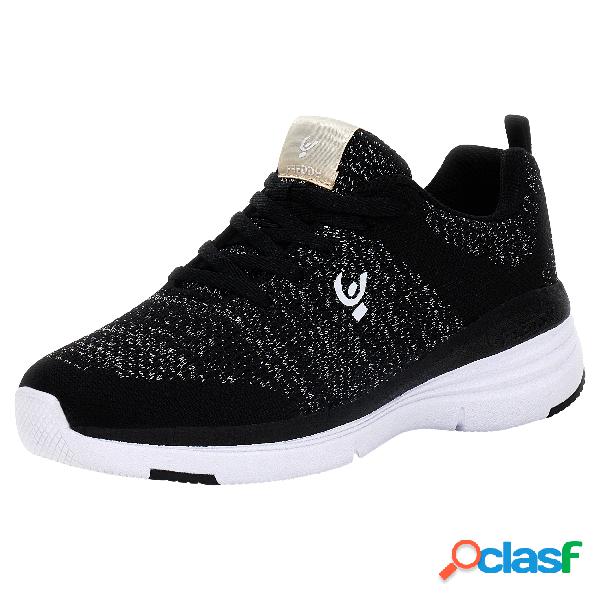 Scarpe sportive con suola da 6cm e tomaia in tessuto knit