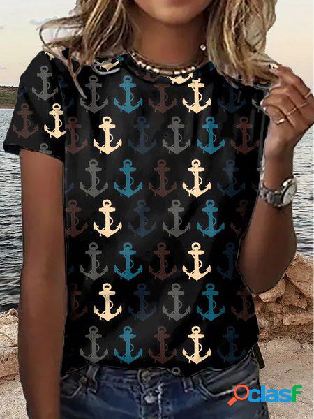 Sciolto Casuale Ancora T-shirt