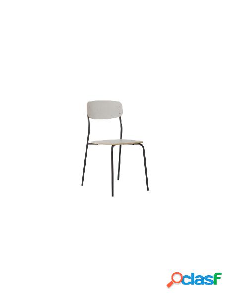 Sedia living design smile grigio piombo opaco e stucco