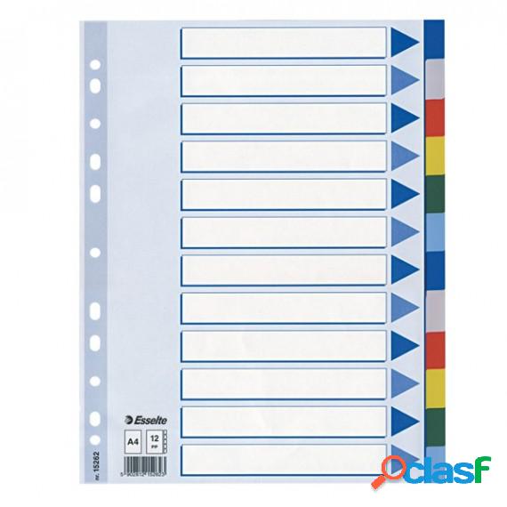 Separatore - 12 tasti colorati - PPL - A4 - multicolore -