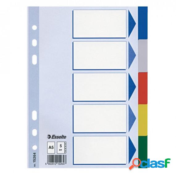 Separatore - 5 tasti colorati - PPL - A5 - multicolore -