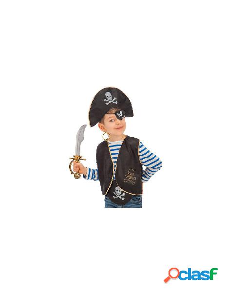 Set pirata bimbo (cappello, benda,gilet, orecchino,spada e