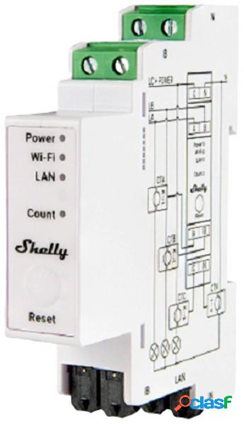 Shelly Pro 3EM Contatore elettrico Wi-Fi, Bluetooth