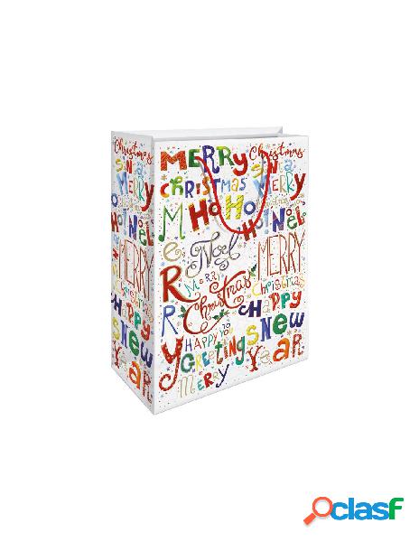 Shopper christmas pattern c/foil 18,5x23+10 m