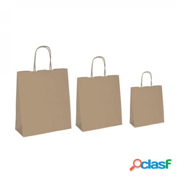 Shopper in carta - maniglie cordino - 45 x 15 x 50cm - avana