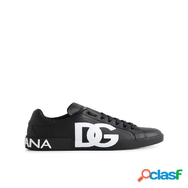 Sneaker portofino nappata con logo dg stampato