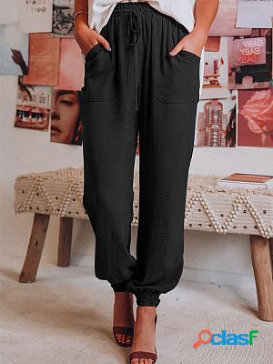 Solid Color Cotton Comfortable Casual Pants