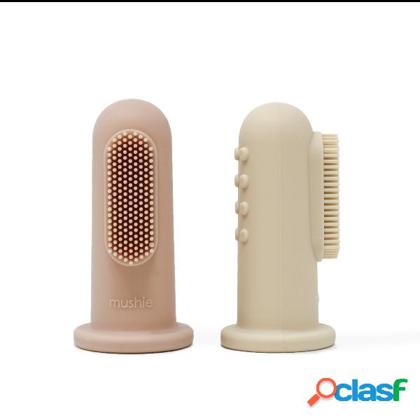 Spazzolino da Denti per Dita Mushie Blush/Shifting Sand