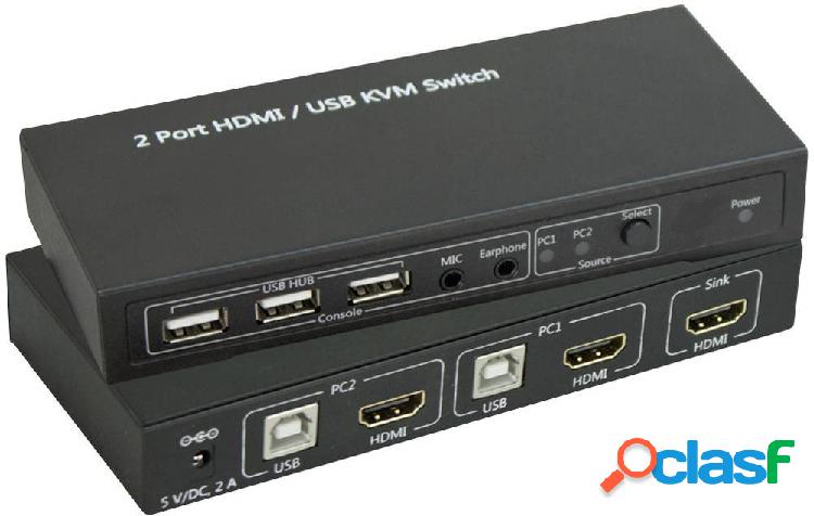 SpeaKa Professional 2 Porte Switch KVM HDMI USB 1920 x 1080