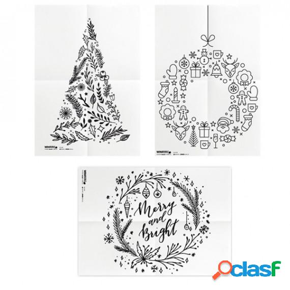 Stencil - foglio A2 - NATALE - Securit - set 3 pezzi