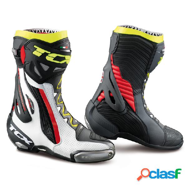 Stivali racing TCX RT-RACE PRO AIR Bianco Rosso Giallo Fluo