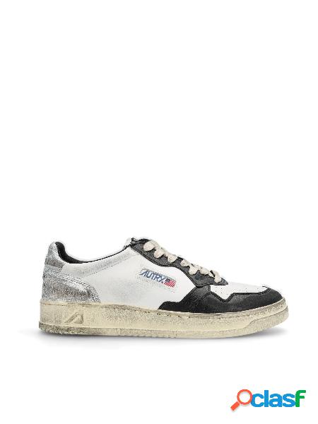 Super Vintage Low Sneaker In Pelle Bianco Arancione Militare