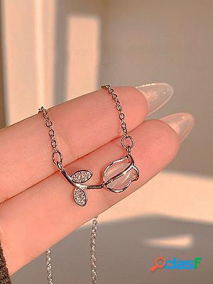Sweet Tulip Light Luxury French Temperament Necklace