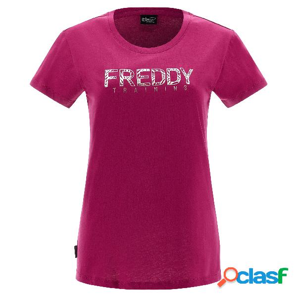 T-shirt in jersey stampa oro chiaro con texture foliage