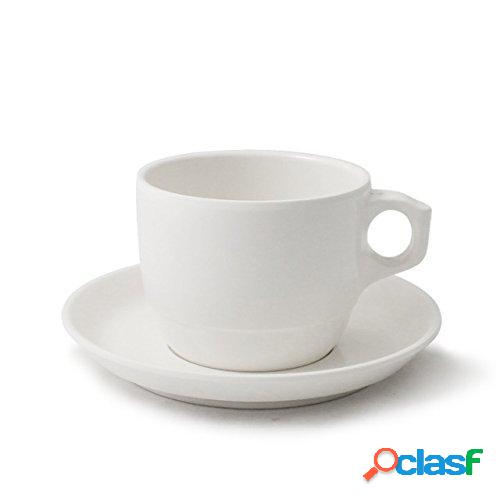 Tazza da tè con piattino in melamina impilabile, diam. 8,8