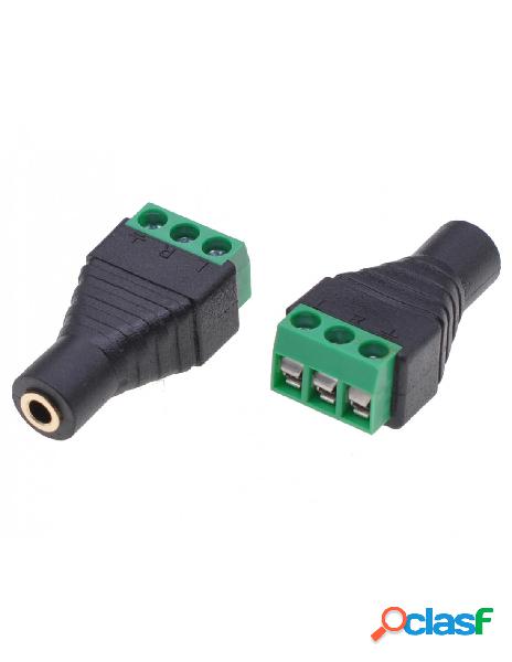 Techly - adattatore audio 3.5 mm stereo femmina terminal