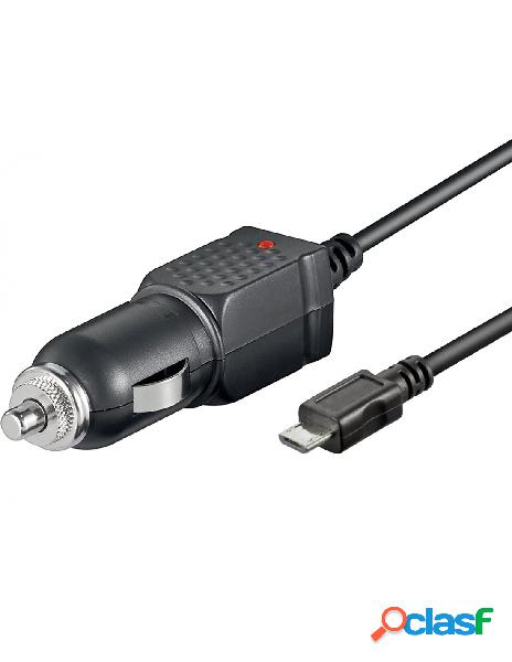 Techly - alimentatore da auto (12/24v) micro-usb 1a