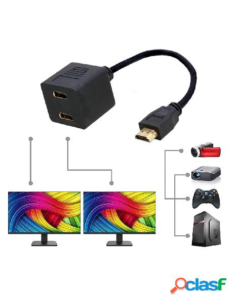 Techly - cavo video splitter hdmi&trade m a 2 x hdmi&trade f