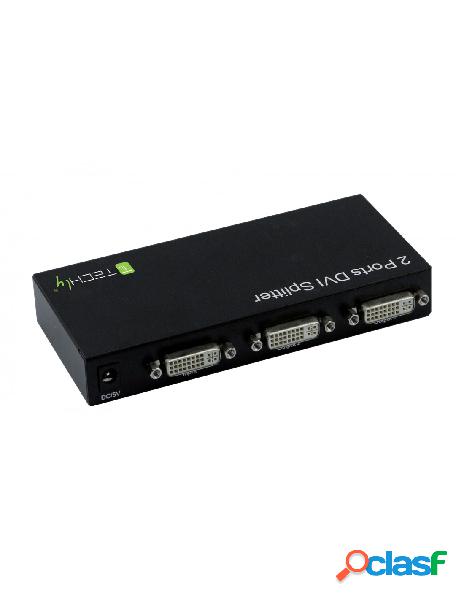 Techly - extender/ video splitter 2 porte dvi 24+5