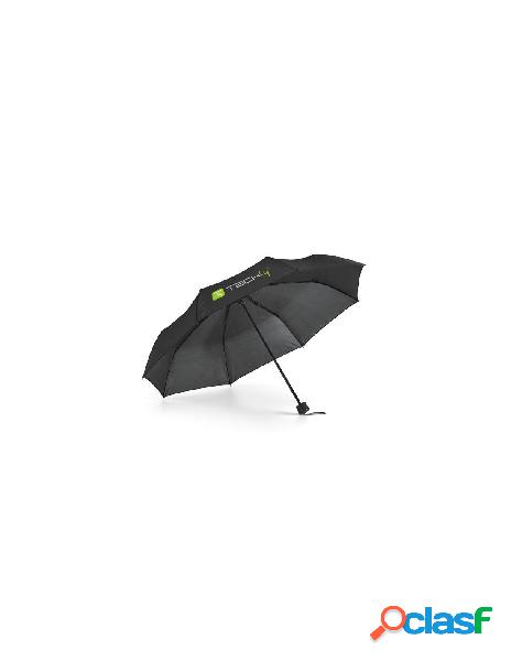 Techly - ombrello pieghevole nero con logo techly