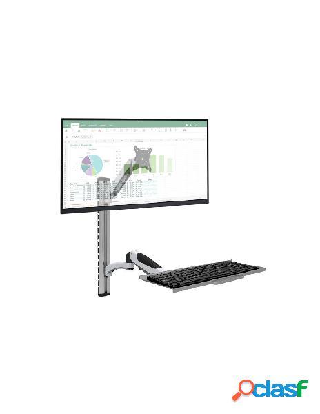 Techly - postazione di lavoro a parete con supporto monitor