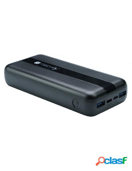 Techly - power bank caricatore 20000 mah 20w 3 porte output