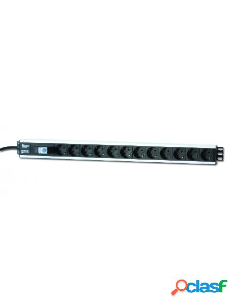 Techly professional - multipresa verticale per rack 12 posti