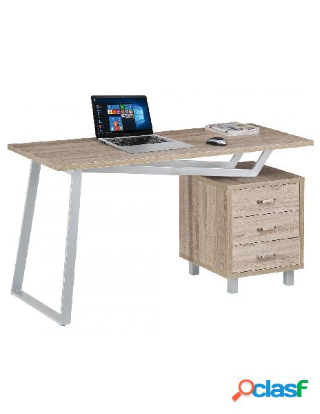 Techly - scrivania per computer dal design moderno con tre