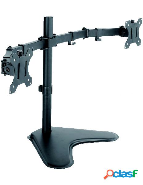 Techly - supporto da scrivania per 2 monitor 13-32 con base