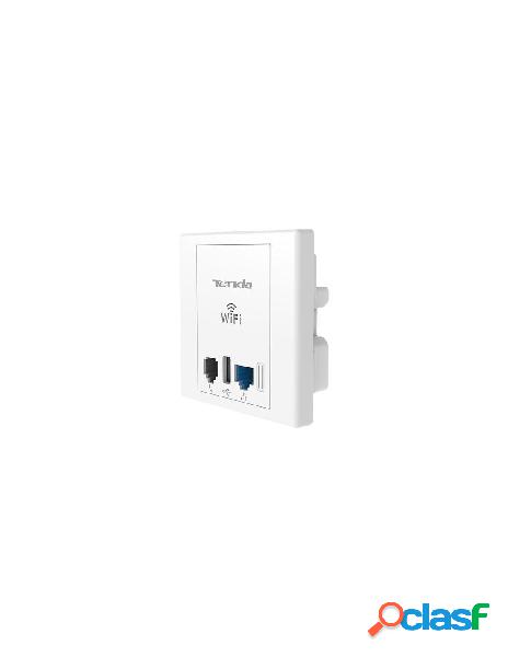 Tenda - wireless n300 wall plate access point con porta usb