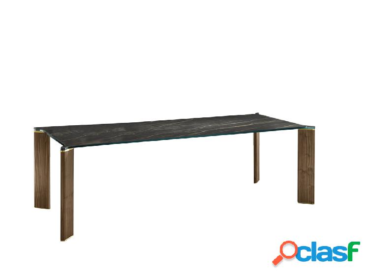 Tonelli Can Can Ceramic Tavolo - Gambe in Legno