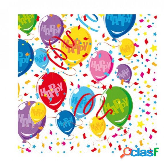 Tovaglioli Happy Balloons - 33 x 33 cm - Balloons - Big