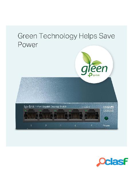 Tp-link - switch desktop 5 porte 10/100/1000mbps