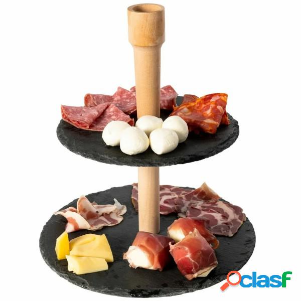 Trade Shop - Alzatina Stand Porta Dolci Rustici 2 Piani In