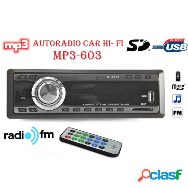 Trade Shop - Autoradio Fm Stereo Auto Lettore Mp3 Usb Sd