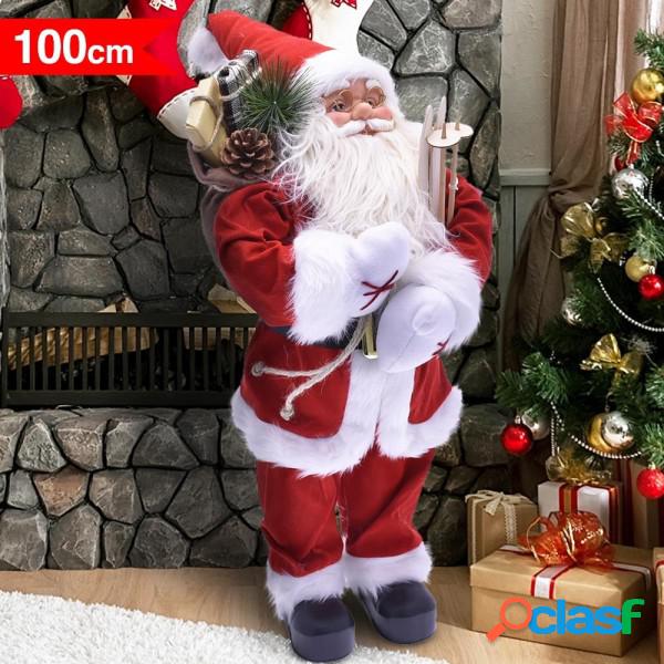 Trade Shop - Babbo Natale Classico 100cm In Plastica Vestiti