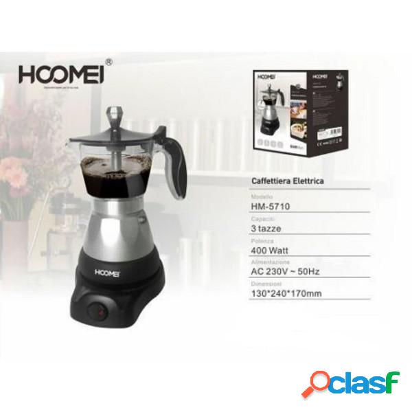 Trade Shop - Caffettiera Moka Elettrica 400 Watt Per 3 Tazze