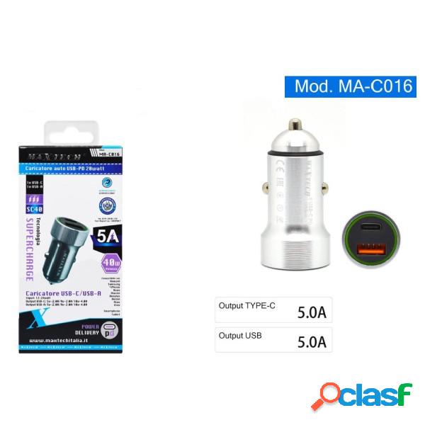 Trade Shop - Caricatore Type-c/usb-a 5a Caricabatteria Per