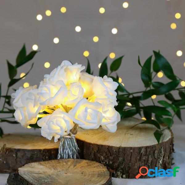 Trade Shop - Catena Luci Luminosa Con 10 Led A Forma Di Rosa