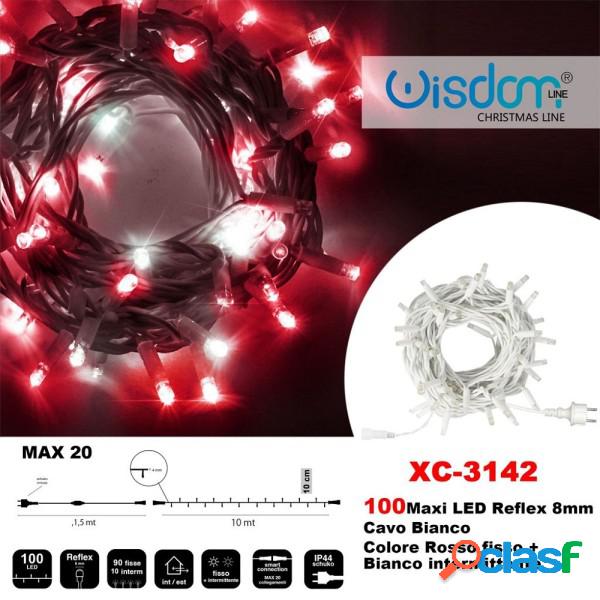 Trade Shop - Catena Luminosa 100 Luci Led Lucciole Rosso