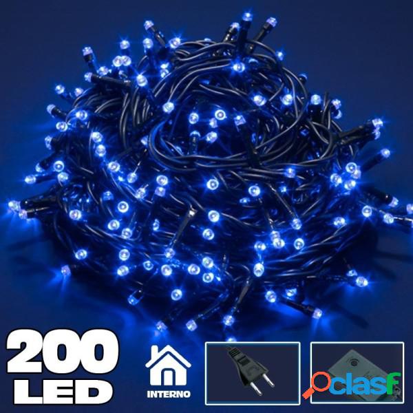 Trade Shop - Catena Luminosa 200 Luci Led Lucciole Blu Con