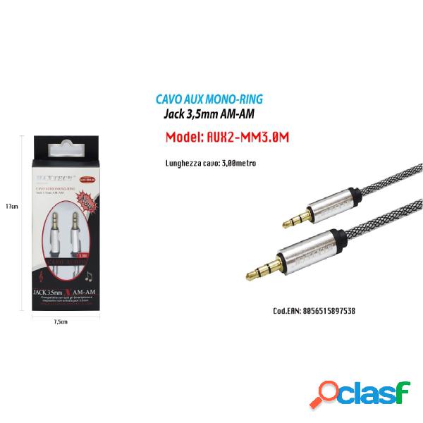 Trade Shop - Cavo Aux 3mt Audio Jack 3,5mm Am/am Prolunga