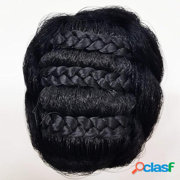 Trade Shop - Chignon Capelli Sintetici Nero K5 Treccia Donna