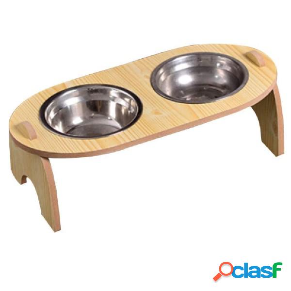 Trade Shop - Ciotola Doppia Rialzata Per Cani Gatti Con Base