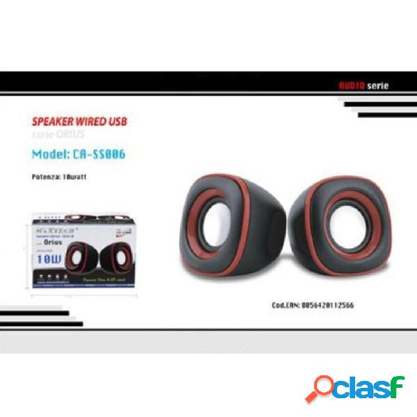 Trade Shop - Coppia Casse Speaker Wired 10w Altoparlanti