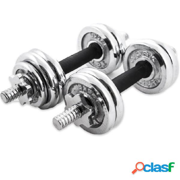 Trade Shop - Coppia Manubri Dumbbell Componibili 15kg Pesi