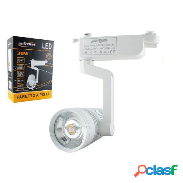 Trade Shop - Faretto Led Binario Bianco Lampada Pista 30w