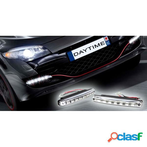 Trade Shop - Kit Coppia Luci Auto 8 Led Fanale Daytime