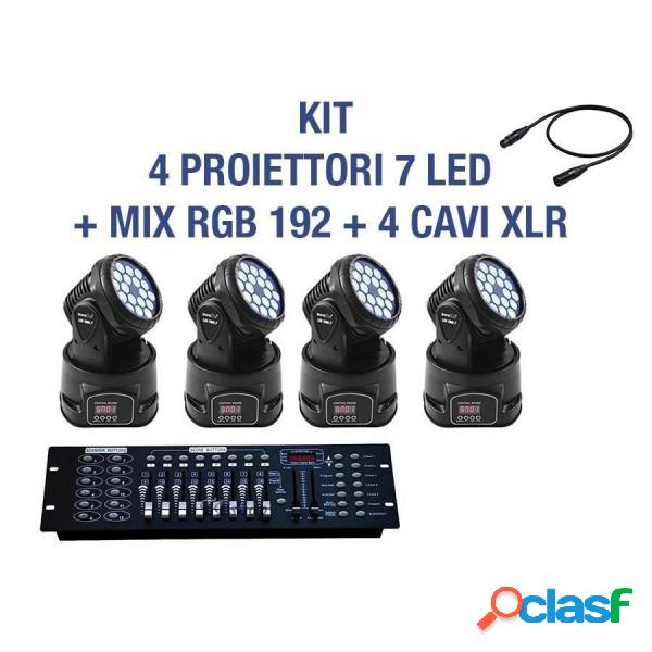 Trade Shop - Kit Proiettore Led Rgb Testa Mobile Rotante 7